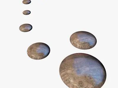 Japanese Zen Stones 3D model