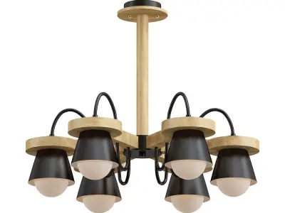 liustra light chandelier wood 3D model