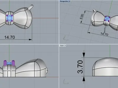 Bow pendant model 884 3D print model