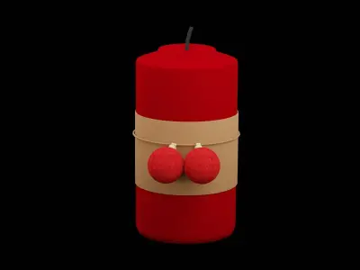 Christmas Candle Low-poly 3D model get