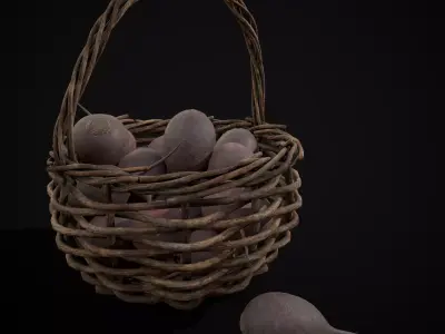 Basket of Beets Low-poly 3D model