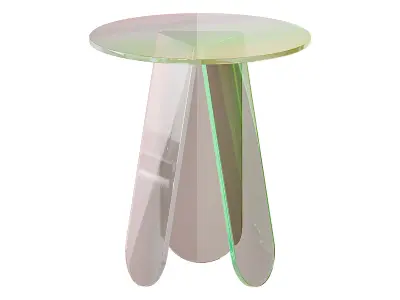 Iridescent Acrylic Side Table 3D model