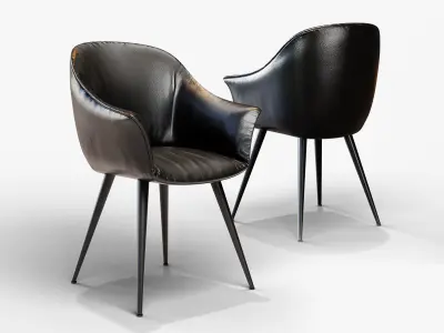 Black Leather Chair Free low-poly 3D model