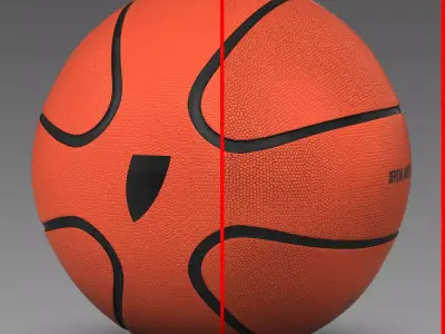 Basketball ball star orange Low-poly 3D model