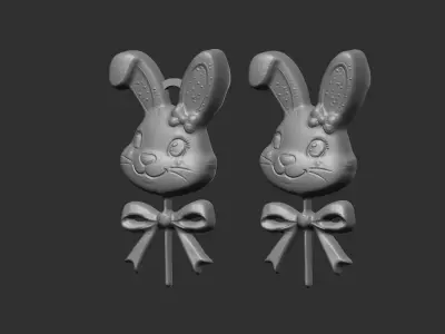 Easter bunny head candy decor  3D print model