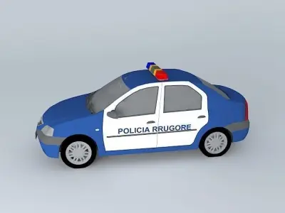 Dacia Logan  Albanian Police Car Free 3D model