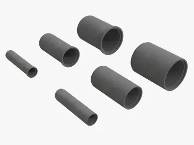 Concrete Pipes Low-poly 3D model