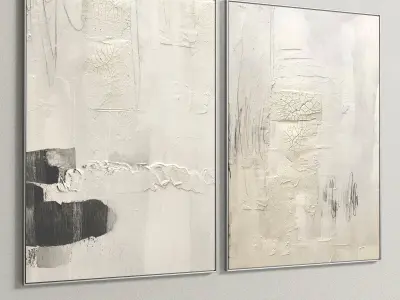 Plaster Two Photo Frame 140 Low-poly 3D model