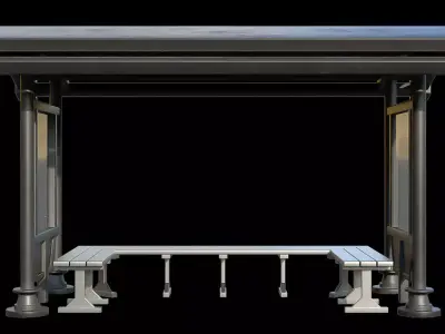 Game Ready Bus Stop 20 Low-poly 3D model