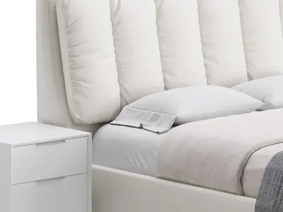 White Modern Twin Bed 3D model