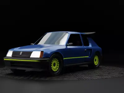 Peugeot 205 turbo 16 Low-poly 3D model