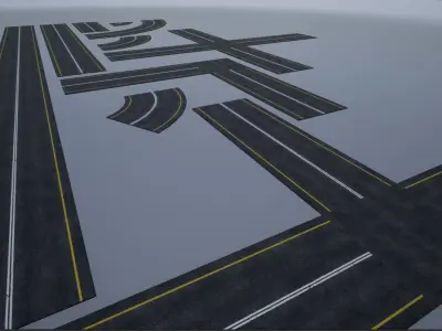 Modular Highway Road PBR  Low-poly 3D model