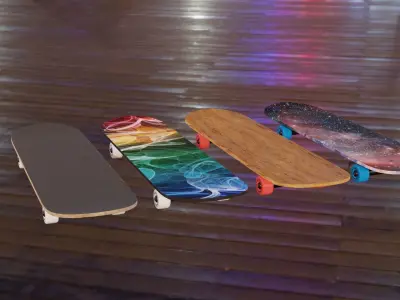Skateboard galaxy skateboards Low-poly 3D model