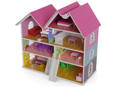 Cars and action games Dollhouse Playset 3D model