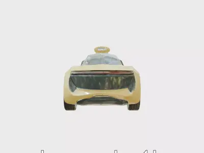 Futuristic Flying Taxi Concept Car Model Low-poly 3D model