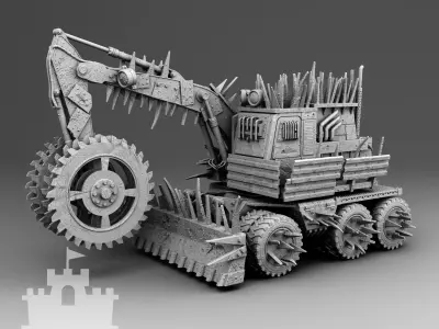 Excavator meat grinder 3D print model