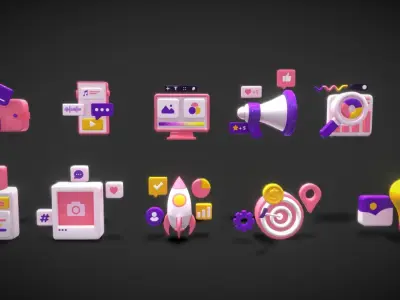 3D Button Collections1 Low-poly 3D model