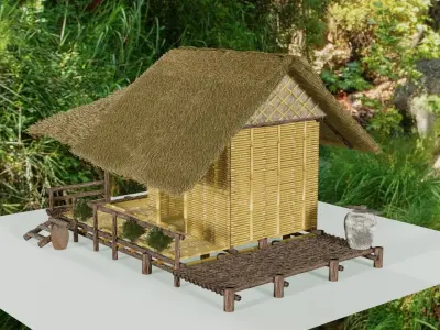 Thai hut 3d model Free 3D model