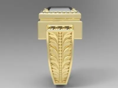 Man garnet ring Free 3D print model