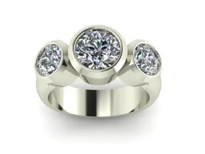 3stone ring 3D model
