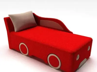 Red Child s Race Car Bed 3D model
