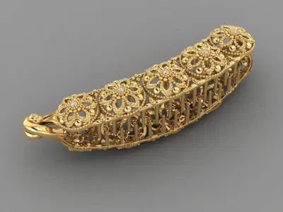 Hair Clip For Ladies Jewelry With diamonds  3D print model