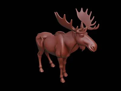 Moose Animal Sculpture 3D print model get
