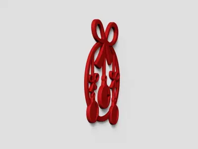 Christmas Garland Panel A06 - Door Wall Decoration 3D print model