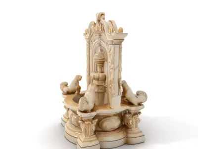 Elegant Marble Fountain model pack Low-poly 3D model
