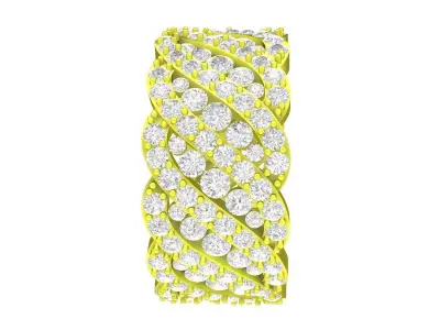 7016 luxury korean diamond band women ring 3D print model