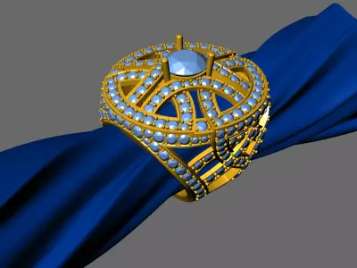 Luxury diamond Ring 3D print model