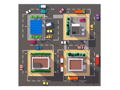 Cartoon Lowpoly City Free Game Pack  Free low-poly 3D model