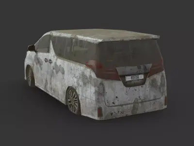 Abandoned Car - Toyota Alphard Low-poly 3D model