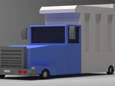 Cartoon Low-Poly truck vehicle for game-ready 3D model Low-poly 3D model