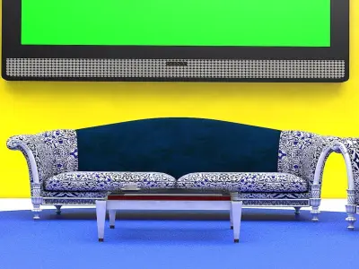 virtual studio talk show room 3d model chat room 3D model