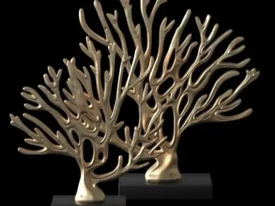  Decor element CORAL MARINE GOLD 3D print model