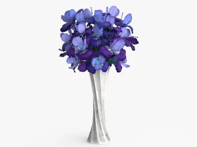 Iris Bouquet Flower Low-poly 3D model