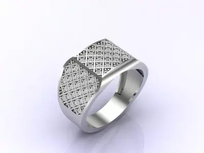 Print Ready STL 3DM  Gents Rings Diamond Men Ring  3D print model 3