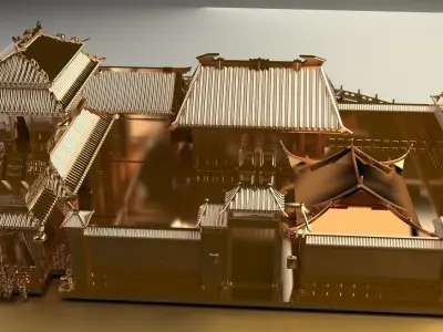 Chinese ancient courtyard house  3D model