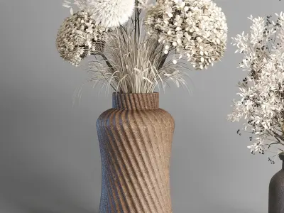 Dry Plants 25  pampas and dried branch 3D model
