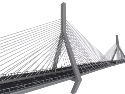Zakim Bunker Hill Memorial Bridge 3D model