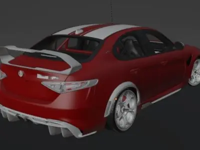 Red Alfa Romeo 3D model