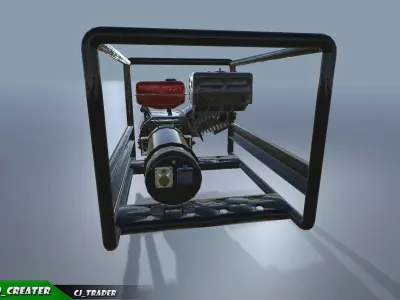 Low-poly Electric Generator PBR 3D Model Low-poly 3D model
