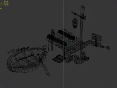 Game Wood - Boat 03 3D model