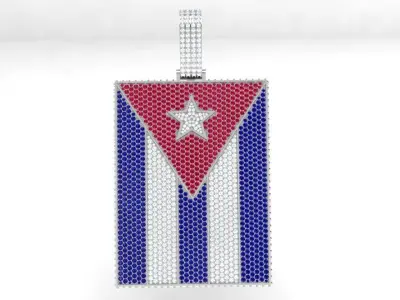 Cuba Flag Pendant 4566 3D print model