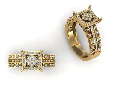 Women s Solitaire Ring 3D print model buy