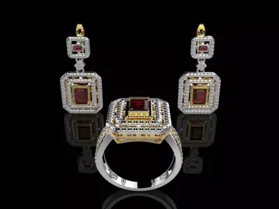 RINGS EARRINGS N1650 3D print model