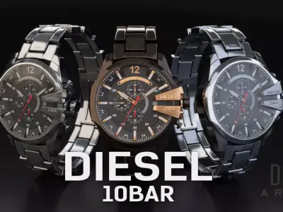 Diesel 10 Bar Watch 3D model