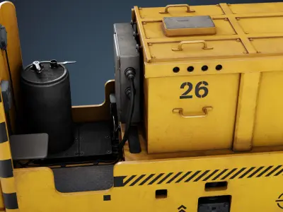 Underground Battery Electric Locomotive Low-poly 3D model