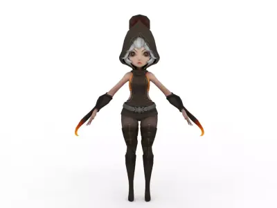 Cartoon girl 3D model